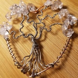 Crystal Quartz Heart Shaped gemstone tree